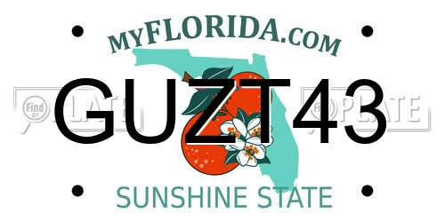 GUZT43 Florida License Plate