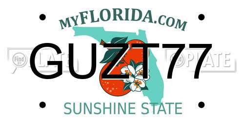 GUZT77 Florida License Plate