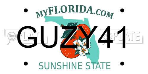 GUZY41 Florida License Plate