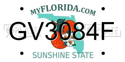GV3084F Florida License Plate