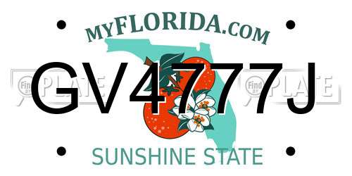 GV4777J Florida License Plate