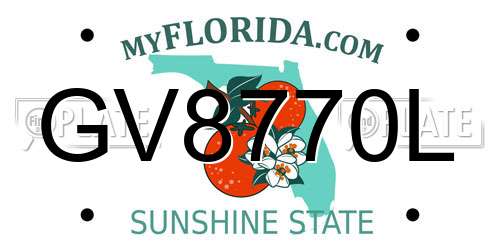 GV8770L Florida License Plate