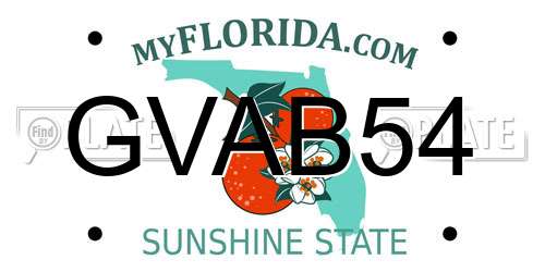 GVAB54 Florida License Plate