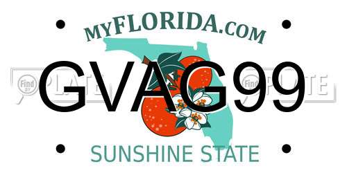 GVAG99 Florida License Plate