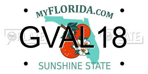 GVAL18 Florida License Plate