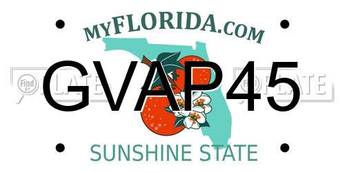 GVAP45 Florida License Plate