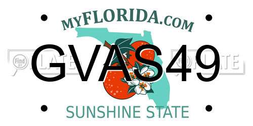 GVAS49 Florida License Plate