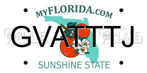 GVATTTJ Florida License Plate