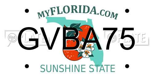 GVBA75 Florida License Plate
