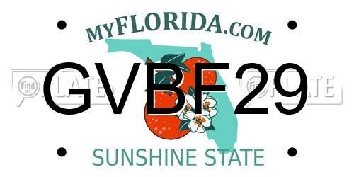 GVBF29 Florida License Plate