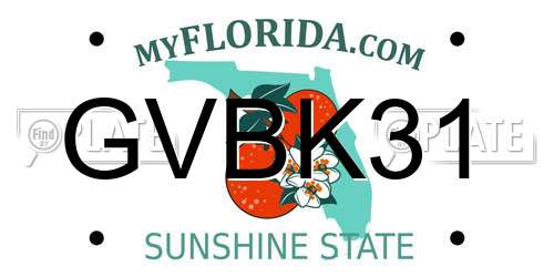 GVBK31 Florida License Plate