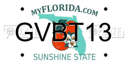 GVBT13 Florida License Plate