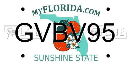 GVBV95 Florida License Plate