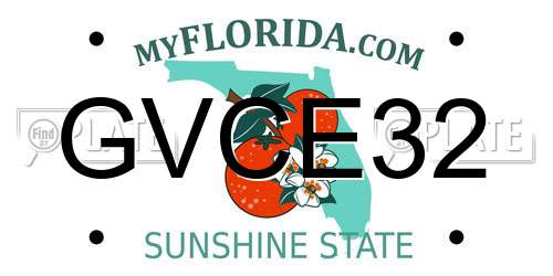 GVCE32 Florida License Plate