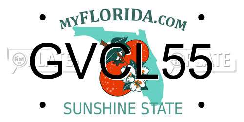 GVCL55 Florida License Plate