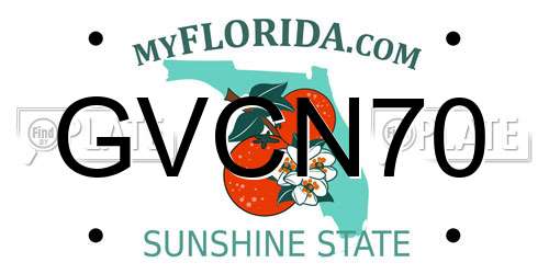 GVCN70 Florida License Plate