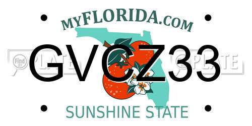 GVCZ33 Florida License Plate