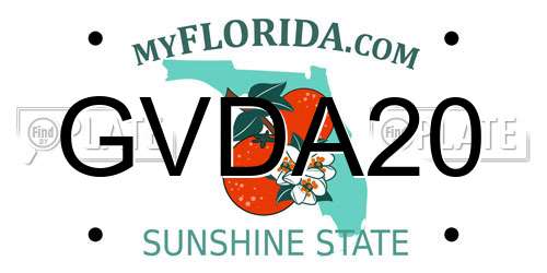 GVDA20 Florida License Plate