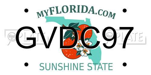 GVDC97 Florida License Plate