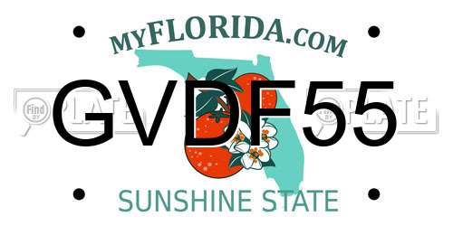 GVDF55 Florida License Plate
