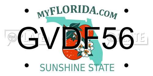 GVDF56 Florida License Plate