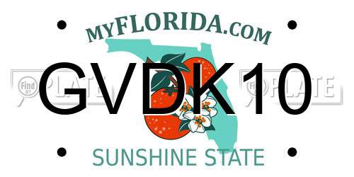 GVDK10 Florida License Plate