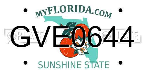 GVE0644 Florida License Plate