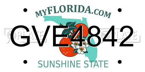 GVE4842 Florida License Plate