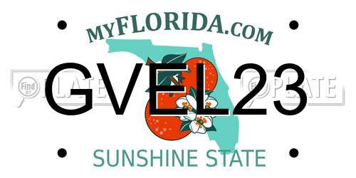 GVEL23 Florida License Plate