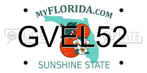 GVEL52 Florida License Plate