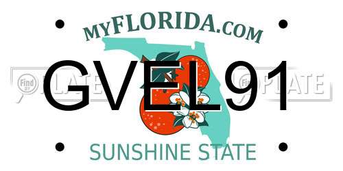 GVEL91 Florida License Plate