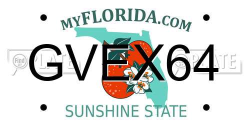 GVEX64 Florida License Plate