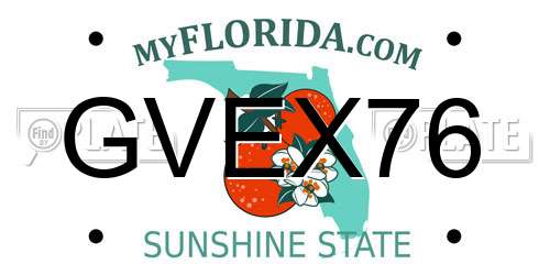 GVEX76 Florida License Plate