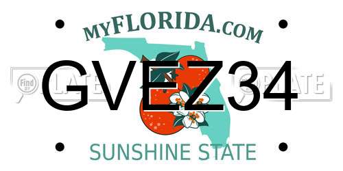 GVEZ34 Florida License Plate