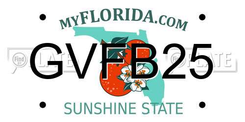 GVFB25 Florida License Plate
