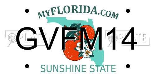 GVFM14 Florida License Plate