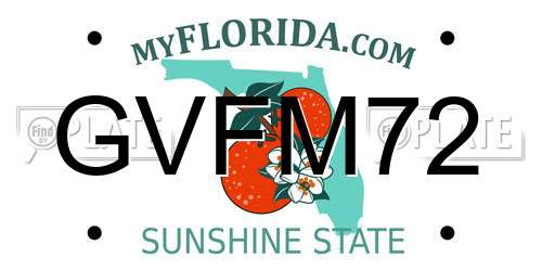 GVFM72 Florida License Plate