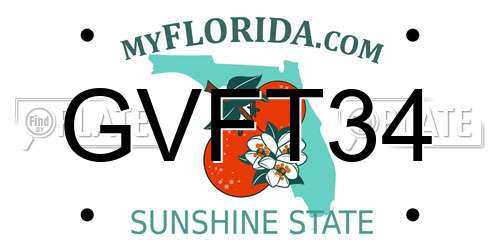 GVFT34 Florida License Plate