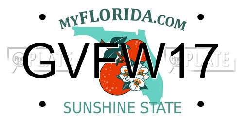 GVFW17 Florida License Plate
