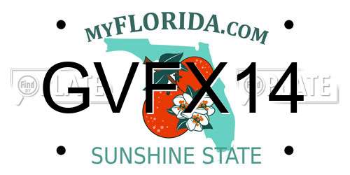 GVFX14 Florida License Plate