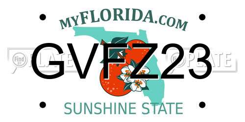 GVFZ23 Florida License Plate