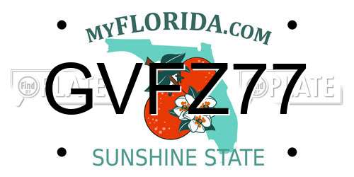 GVFZ77 Florida License Plate