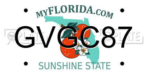GVGC87 Florida License Plate
