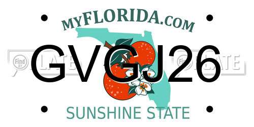 GVGJ26 Florida License Plate