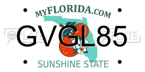 GVGL85 Florida License Plate