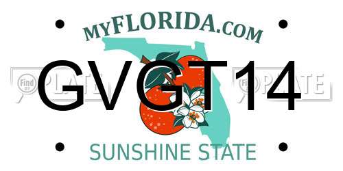 GVGT14 Florida License Plate