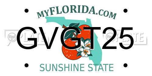 GVGT25 Florida License Plate