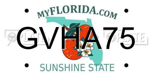GVHA75 Florida License Plate