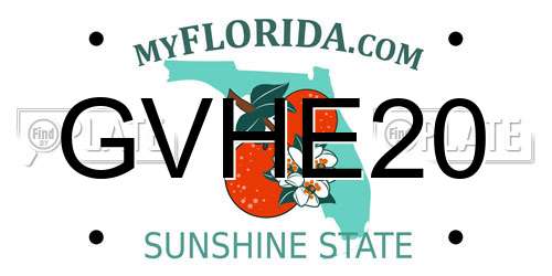 GVHE20 Florida License Plate