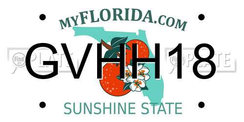 GVHH18 Florida License Plate